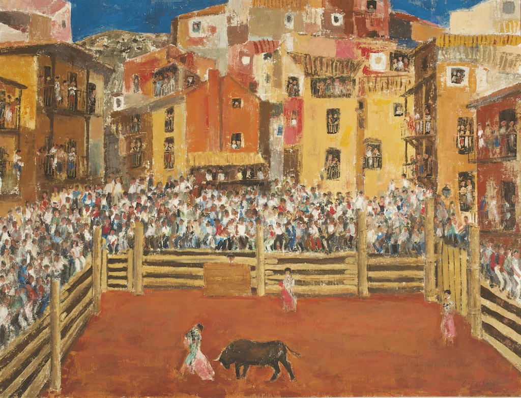 12Capea en Albarracín, 1984-85, Técnica mixta sobre lienzo de 89 x 116 cm.